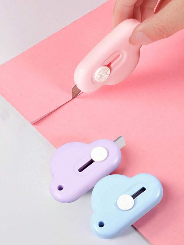 1/3pcs Cartoon Cloud Shaped Art Knives, Mini Portable Paper Cutting Utility Knives, Suitable For School And Office Supplies Pocket Knife, Random Delivery,School Supplies,Back To School