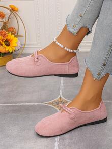 2024 Spring/Autumn New Fashion Versatile British Style Women Soft Comfortable Loafers - Pink - View 2