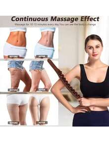 1pc 37-Bead 3-Row Massage Roller, Full Body Massage, Meridian Massage, Back Scraping Gua Sha, Salon Back Massage, Muscle Scraping Gua Sha Massage Stick - Multicolor - View 9