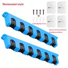 2 件 ABS 鱼竿架 - 多种颜色，壁挂式鱼竿架，高密度泡沫握把壁挂式，可容纳多达 6 根鱼竿或组合，适用于诱饵竿、旋转竿、鱼竿壁挂式、车库和运动器材存放