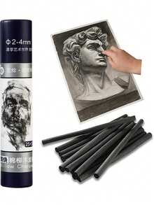 28pcs Left-Handed Charcoal Sticks Sketching Charcoal Pencils Charcoal Art Charcoal Bars Charcoal Pencils Carbon Sticks For Student Art Supplies - Multicolor - View 2