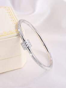 Camhanno 8/6pcs Set Elegant Multi-Color Stainless Steel Bracelet & Ring Jewelry Set, Unique Design, Ideal Fashion Accessory, Lucky Meaning, Suitable For Both Men And Women - Multicolor - View 3