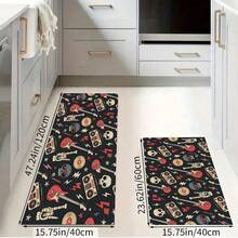 1 buc. Covoraș cu design de craniu, moale și durabil, covoraș antiderapant din poliester, potrivit pentru sufragerie, dormitor, cameră de jocuri și baie, Halloween