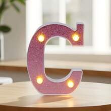 1個 16cm 創意家居裝飾 LED 粉色字母燈，室內桌面裝飾 0-9 數字燈，字母跑馬燈，婚禮求婚週年紀念生日派對裝飾字母與數字燈，女孩臥室裝飾字母燈 - 深粉紅色 - 查看 19
