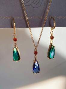 Fashion Howls Necklace Earrings Anime Peripheral Cosplay Earrings For Women Men Girls Jewelry - 項鍊+耳環 - 查看 2