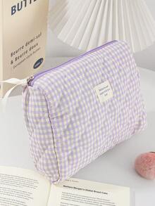 大容量家居收纳整理套装，包含拉链便携旅行洗漱包、经典紫色格子化妆包、柔软绗缝手提包、时尚撞色带提手化妆包、迷你方形卫生巾收纳袋、多功能家居收纳包、女士化妆包、旅行化妆包，是情人节、圣诞节、感恩节、伴娘婚礼的理想礼物。 - 紫色 - 查看 21