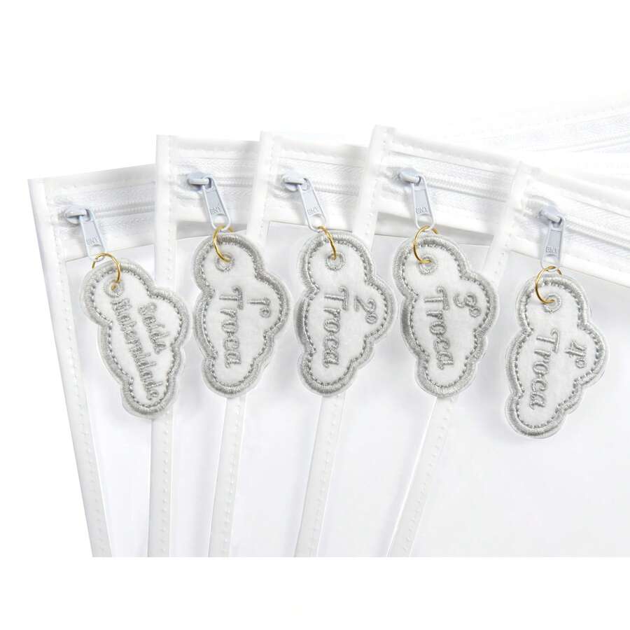 Kit Of 5 Maternity Bags With Embroidered Identification Tag And Zipper - Thẻ White Cloud - Xem 1
