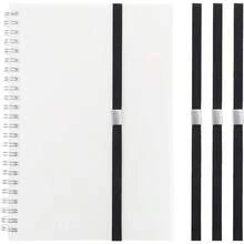 Elastic Planner Bands Book Page Markers For Hardcover Journal Notebook Book Lovers Stretchy Closure Reading Straps To Holds Planner Closed Fit Notebooks From 8 To 11 In Height Pack Of 4 Black - 黑色 - 查看 2