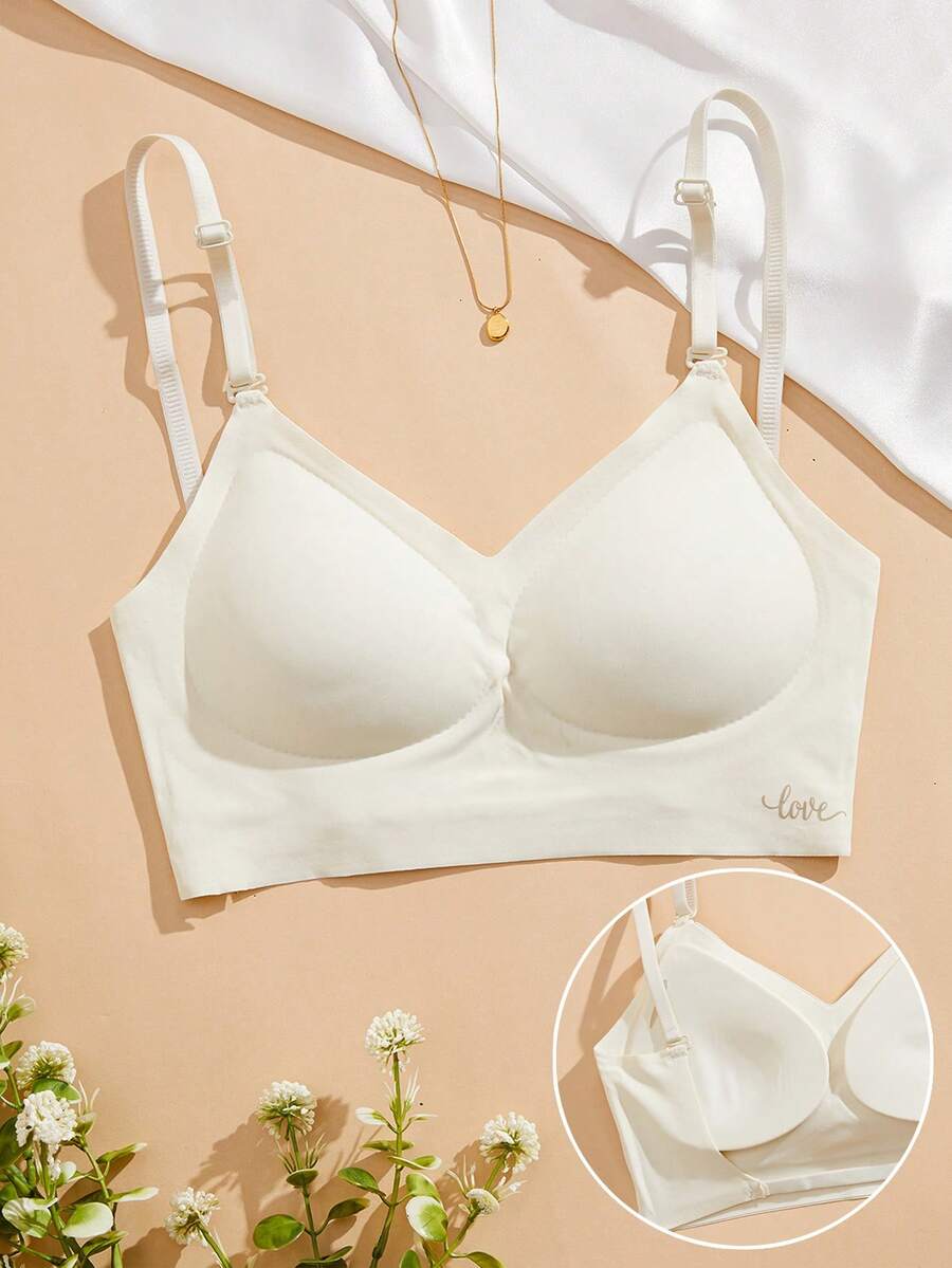 Backless Push-Up Bra With X-Back & Adjustable Straps. Thin Seamless Style For A/B Cup, Perfect For Wedding And Formal Wear. - Apricot - View 1