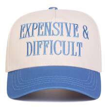 1pc Women's "Expensive & Difficult" Embroidered Letter Trucker Hat, Casual Baseball Cap, Suitable For Spring, Autumn, Street, Travel, Beach Vacation - Multicolor - View 4