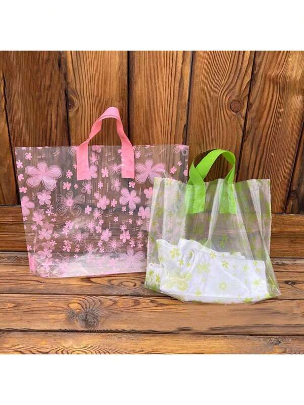 5/10/20/30/50 Pieces Gift Wrapping Bags Transparent Flower Gift Bags, Thickened And Waterproof, Suitable For Retail Display, Clothing Store Shopping Bags, Everyday Use Tote Bags And Gift Bags