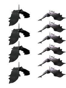 6 Stücke Halloween Party Simulation Fledermaus Realistisch Horror Fake Streich Spielzeug Hängende Fledermaus Bar Spukhaus Halloween Party Dekorationen Trickreiche Requisiten Artibetter Erwachsene Streich Halloween Dekorationen, 3D realistische hängende Vampir Fledermäuse