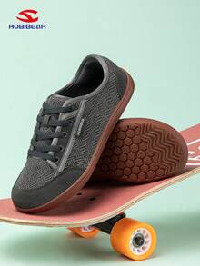 HOBIBEAR Women's Casual Sneakers, Fashionable Minimalist Breathable Lace-Up Wide Toe Athletic Shoes For Daily Wear & Workout - Gray Brown - View 1