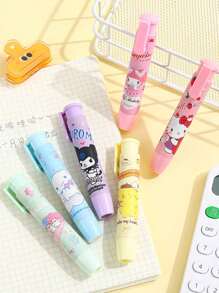 Sanrio 1Pc Creative Press Eraser Hello Anime Kuromi Melody Cinnamoroll Kitty Cartoon Stationery Gift Office School Supplies Back To School School Supplies(Some Parts May Be Random)