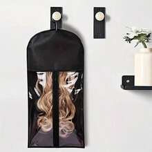 10pcs Wig Storage Bags With Hooks - Transparent, Dustproof & Portable Design For Salon And Home Use, Holds Multiple Wigs, Wall Mounted, Zipper, Tool Accessories - Multicolor - View 9
