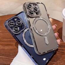 Wireless Charging Compatible Gorgeous Shiny Gold-Plated Magnetic Clear Phone Case For Redmi Apple Electroplated Clear Soft Case Waterproof Shockproof Anti-Fall Scratch Resistant - Gold - View 8