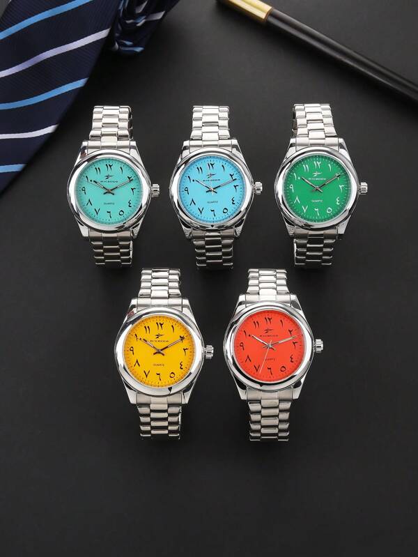 RICECGO RICECGO 1pc Men's Business Quartz Watch - Circular Dial, Arabic Numerals, Stainless Steel Butterfly Clasp Strap, Quartz Movement, Suitable For Daily Wear, Ideal For Business Meetings, Perfect Gift, Anniversary Gift, Back To School Gifts.