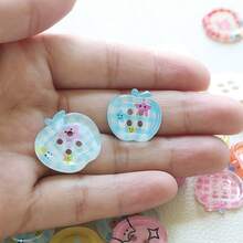 10/20pcs Cute Printed Transparent Colorful Apple Shape 4-Hole Buttons, DIY Sewing Buttons, Decorative Buttons For Clothing, Phone Cases, Phone Straps, Hair Accessories - Multicolor - View 9