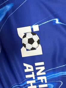 Conjunto de jersey y pantalones cortos de manga larga del Equipo de Fútbol de hombre inspirado en el Chelsea 2024-2025, estilo de diseño local - Azul - Ver 8