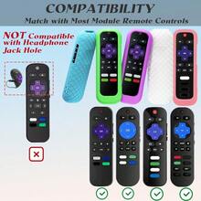 5 Pack Silicone Case For Roku Remote Cover For Hisense  Roku TV Steaming Stick Express Universal Replacement Controller Silicone Sleeve Skin Glow In The Dark Blue Green Purple White Pink - 輝光藍綠色紫色白色粉紅色 - 查看 3