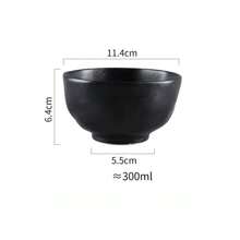 1 pieza Cuenco cerámico mate cocido a alta temperatura, duradero, fácil de limpiar, con un acabado rústico en color negro clásico, con aspecto elegante y espacioso, antideslizante: el acabado mate aumenta la fricción para evitar resbalones al sostenerlo, talla grande seguro de usar
