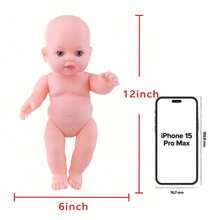 12 Inches Realistic Pink Cute Doll Plush Doll For Children, Diy Silicone Reborn Doll, Companion Doll, Home Decoration, Doll, Dolls, Baby Doll,Baby Doll,Doll,Reborn Doll,Baby Doll,Doll,Dolls