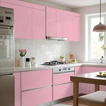 1卷加厚棕色自粘防滑浴室地板贴纸，防水厨房地板瓷砖贴纸，易于安装的家居装饰地板瓷砖贴纸，可移除并重复使用，适用于客厅、卧室 - 粉色 - 查看 6