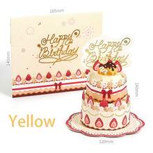 1pc 3D Pop-Up Happy Birthday Card With Cake Decor, Personalized English Greetings, Suitable For Women, Men, Mom, Wife, Husband, Boy, Girl On Special Occasions Birthday Decoration Postcard, School Supplies, Back To School - 3D Cake Greeting Card - View 6