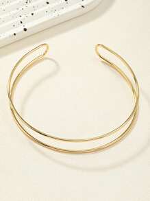 1pc Fashionable Minimalist Metal Line Choker Necklace, Versatile Casual Or Party Wear For Women