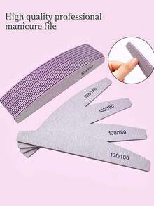 100/180 片，双面可水洗，可重复使用。青柠磨砂膏，天然丙烯酸产品，可用于化妆品和圣像画、美甲和修脚沙龙 - 淺灰色 - 查看 1