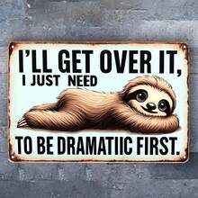 1pc Funny Sloth Metal Sign - Iron Wall Art, Suitable For Home, Bar, Cafe, Garage - No Power Needed, Featherless, Great For Kitchen, Bathroom, Bedroom, Farmhouse Decor - Unique Party Decoration Gift, Random Hole Style - Multicolor - View 5
