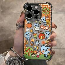 Diseño de bebida estilo anime lindo, esta funda de teléfono con patrón de cuadros adecuada para 16, 15, 14, 13, 12, 11 Pro, X, XR, XS, 8, Plus.Procesamiento de placa eléctrica, transparente, cubierta trasera suave.17   17promax - Plateado - Ver 2