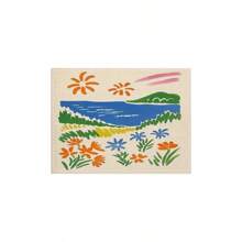 1/2/4/6 Set, Simple And Creative Watercolor Style Patterns, Bright Colors, Fashion, Minimalism, Linen Table Mat, Dining Table Decoration, Creative Printing, Washable Table Mat, Practical And Warm Desktop Decoration, Essential For Home And Kitchen, Suitable For Family Gatherings, Holiday Decoration, And Room Decoration.