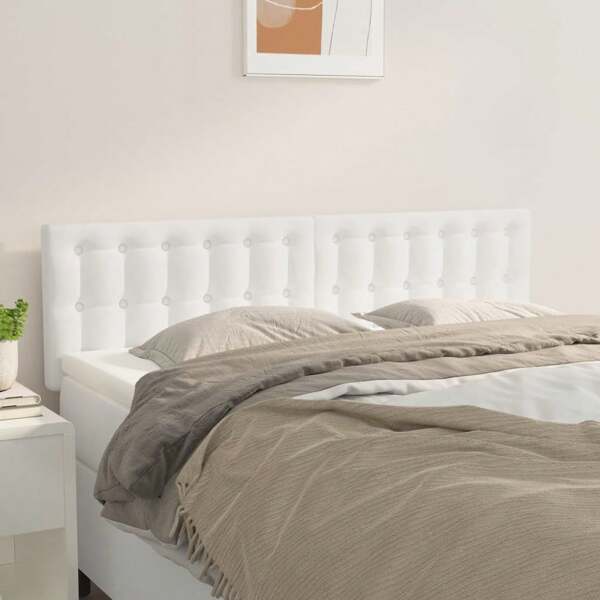 Larryhot Têtes de lit 2 pcs Blanc 72x5x78/88 cm, solide et durable, style décoratif, facile à assembler