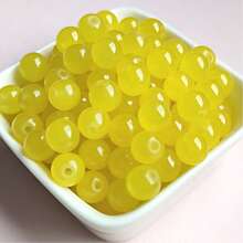 100pcs/Pack 8mm Imitation Jade Glass Transparent Beads, Wholesale For DIY Bracelet Necklace Jewelry Making