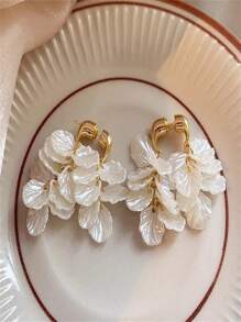2pcs Petal Earrings For Women, Delicate Chic Unique Dainty Earring Studs 2025 New Fashion Jewelry