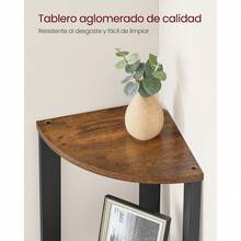 Estanteru00eda de esquina, con 4 estantes, estructura de acero, para sala, dormitorio, balcu00f3n, ensamblaje simple, estilo industrial, marru00f3n ru00fastico y negro - Marrón Rústico y Negro03 - Ver 1