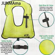 WACOOL Iatable Snorkel Diving Swimming Scuba Vest Jacket Large Buoyancy Up To 220 Lbs For Adult Youth - NeonGreen - View 4