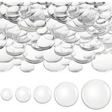 100 Pieces Transparent Glass Cabochon Dome Round Cabochon Tiles For Jewelry Making Craft Transparent Half Round Flat Back For Diy Earring Necklace Ring (12,16, 18, 25, 30 Mm) - 1 - View 2