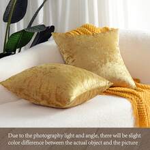 1pc Solid Color Cushion Cover Without Filler, Gold Chemical Fiber Throw Pillow Case, For Sofa - Gold - View 5
