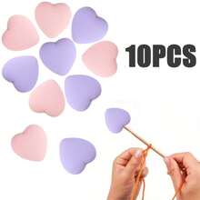 6-16pcs Silicone Heart-Shaped Knitting Needle Protectors, Knitting Accessories And Supplies For Beginners, DIY Crafts, Knitting And Crochet Tools, Needle Tip Covers In Lavender Purple, White, Grass Green, Cream, Rose Pink, Turquoise Blue - Multicolor - View 48