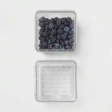 2 Paquetes Juego de cajones para refrigerador pequeño para almacenamiento de cocina con diseño transparente, con tapas y asas para frutas y verduras - Multicolor - Ver 3