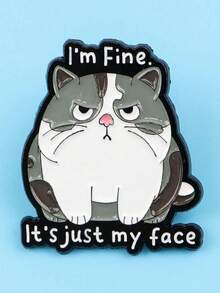 1Pc Cute Fat Cat Enamel Badge Interesting Quotes Brooch Collar Badge Backpack Clothing Accessories Animal Jewelry Friends Gift Office Accessories Shirts Jacket Halloween Clothes Pin Funny Teacher Gifts Halloween Accessories Teachers Day Costume Accessories Bag Charms Christmas - Multicolor - View 5