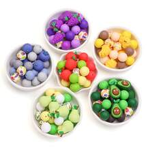 25pcs Silicone Bead Set - Strawberry Theme For DIY Jewelry Making, Necklaces, Bracelets, Keychains & Earrings Craft Supplies - Multicolor - View 3