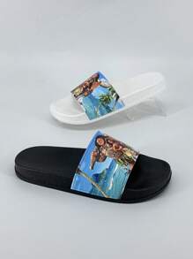 Disney Disney Men's Casual Minimalist Slide Sandals, Beach Slippers, Couples Shoes, Disney Shoes, Women's Sandals, White Sandals, Black Slippers, Men's Shoes, Bathroom Slippers, Suitable For Outdoor Wear And Indoor Home