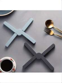 1pc Space-Saving Silicone Pot Holder - Non-Slip, Heat-Resistant, Foldable Cross Design, Suitable For Kitchen Pot Pads And Pot Spatulas, Silicone Heat-Resistant, Durable And Easy To Clean, Kitchen Gadget - Multicolor - View 9