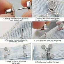 2/5/10 Juegos de ajustadores de cintura de pantalón, conjunto de hebillas ajustables para pantalones vaqueros sueltos, clips para cintura sin necesidad de coser, broche para apretar la cinturilla de pantalones, jeans y faldas