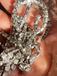 1m/3m/10m 单排水钻链，多功能 DIY 水晶爪链，适用于服装、鞋子、包包、装饰 - 銀色白鑽 - 查看 7