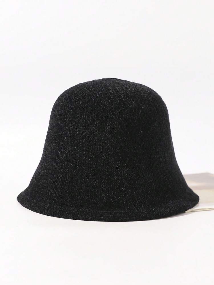 LEAJOURNO. 1 件女士针织渔夫帽，头围小，戴在脸上好看，适合秋冬 - 黑色 - 查看 5