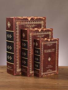 1/3pcs Vintage Faux Books, Decorative Tabletop Accents For Study, Living Room, Bedroom, Multifunctional With Storage, Stationery & Jewelry Box